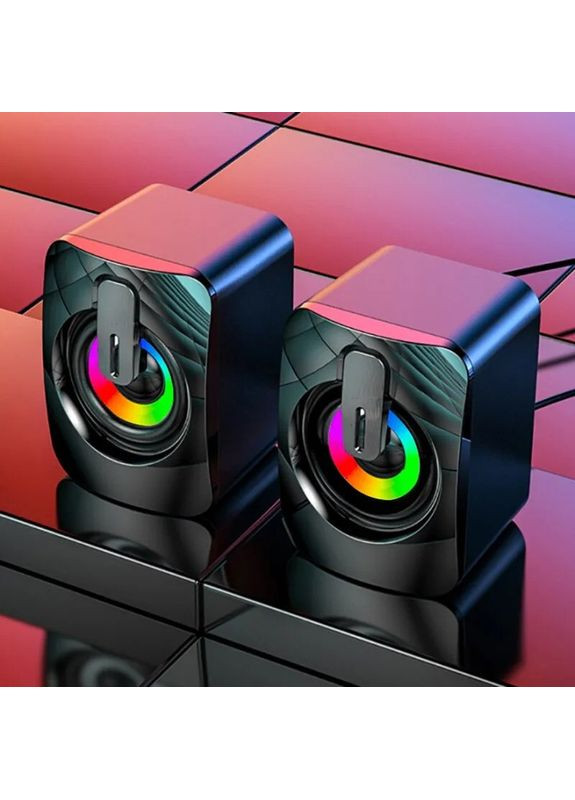 Портативні колонки для комп'ютера з підсвіткою Black No Brand (365721654)