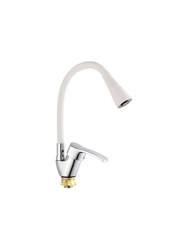 Смеситель для кухни с силиконовым изливом YUB 011-279 (Nut) Refl.White (MI6426) Champion (321184361)