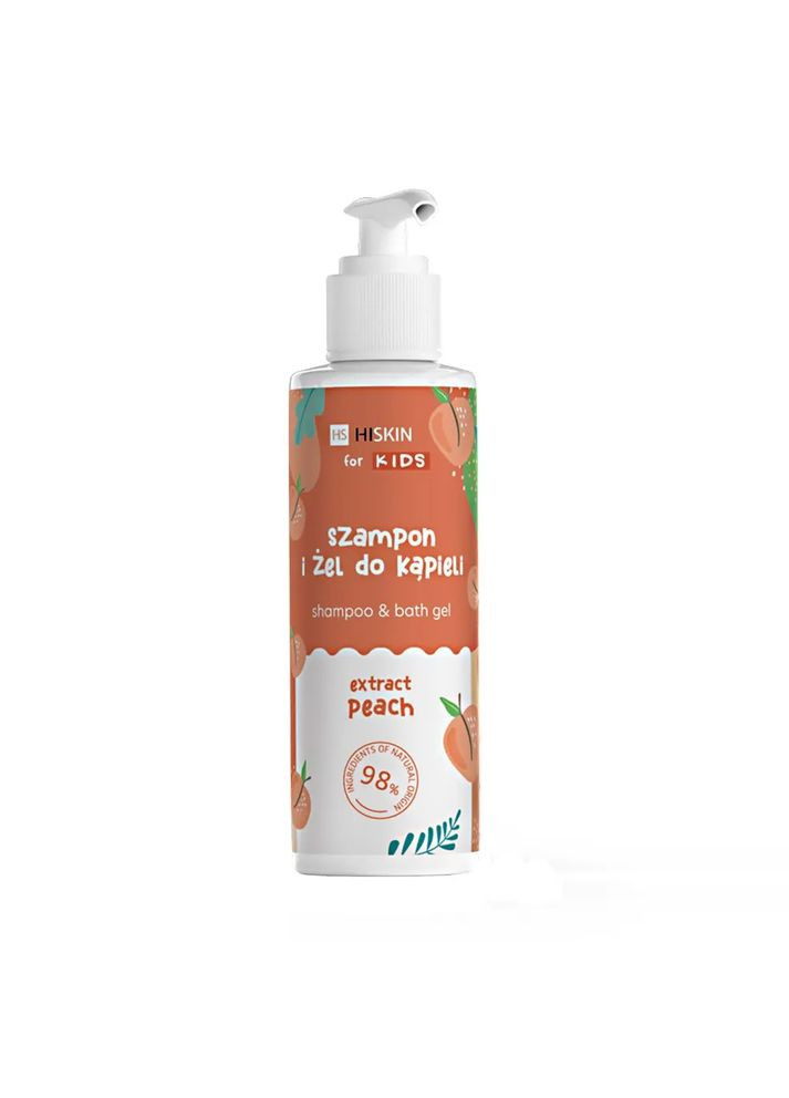 Детский шампунь Kids+гель для душа 2 в 1 с ароматом персика 280 мл HiSkin (323230671)