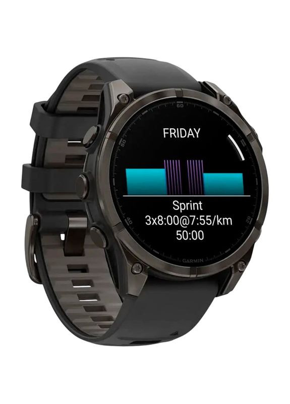 Смарт-годинник Fenix 8 Amoled 47mm Sapphire Carbon Grey DLC Titanium with Black/Pebble Grey Silicone Band (010-02904-21) Garmin (324021812)
