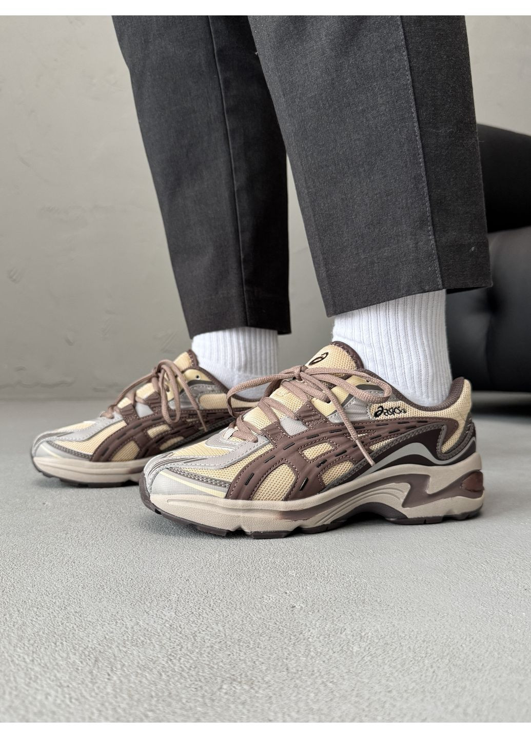 КРОССОВКИ ЖЕНСКИЕ ASICS GEL-PRELEUS BEIGE / BROWN / GREY АСИКС ГЕЛЬ No Brand серые демисезоны (367114965)