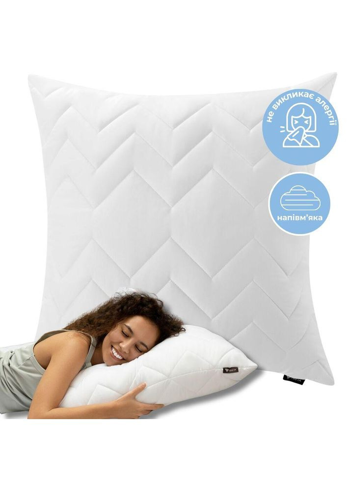 Подушка NORDIC COMFORT 60х60 см чохол стьобаний антиалергенне волокно біла IDEIA (321990695)