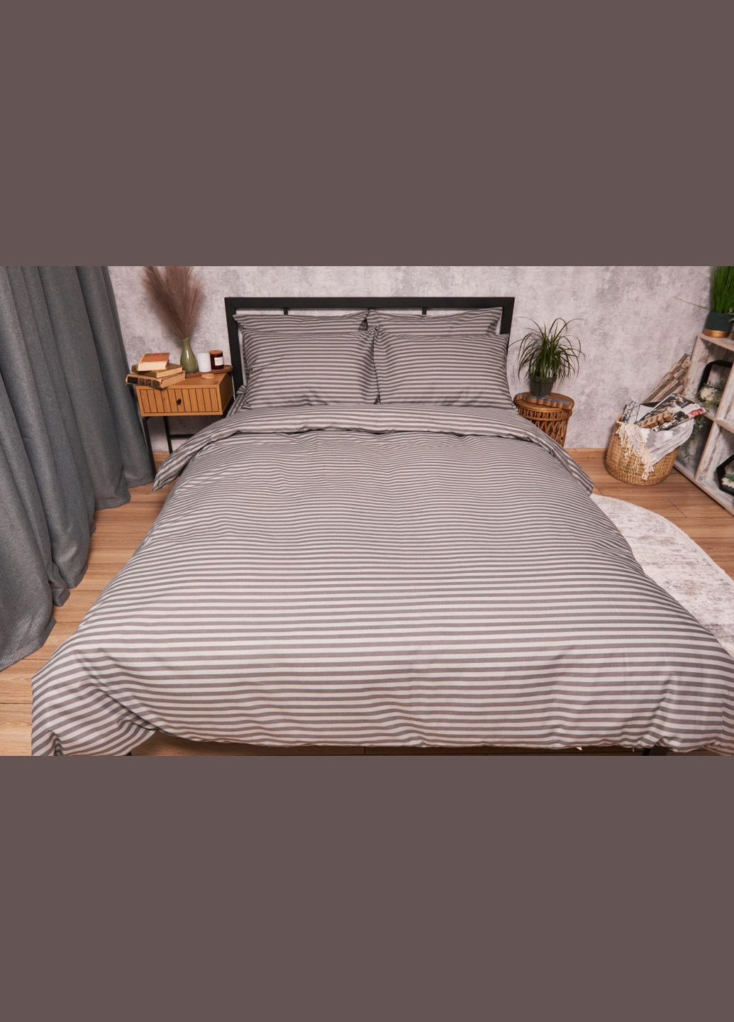 Комплект постельного белья Бязь Gold Люкс полуторный 143х210 наволочки 4х70х70 (MS-820003449) Moon&Star Ice Grey (288043852)