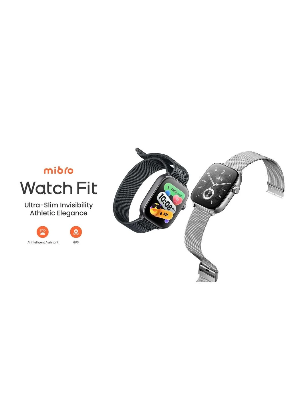 Смарт-годинник Fit 44мм, 1.75', 390x450, AMOLED, BT 5.3, GPS, 2 ATM, чорний Mibro (383064093)
