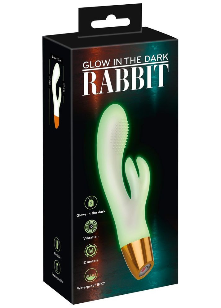 Світний вібратор у темряві Glow in the dark Rabbit 10 режимів вібрації You2Toys (383244235)