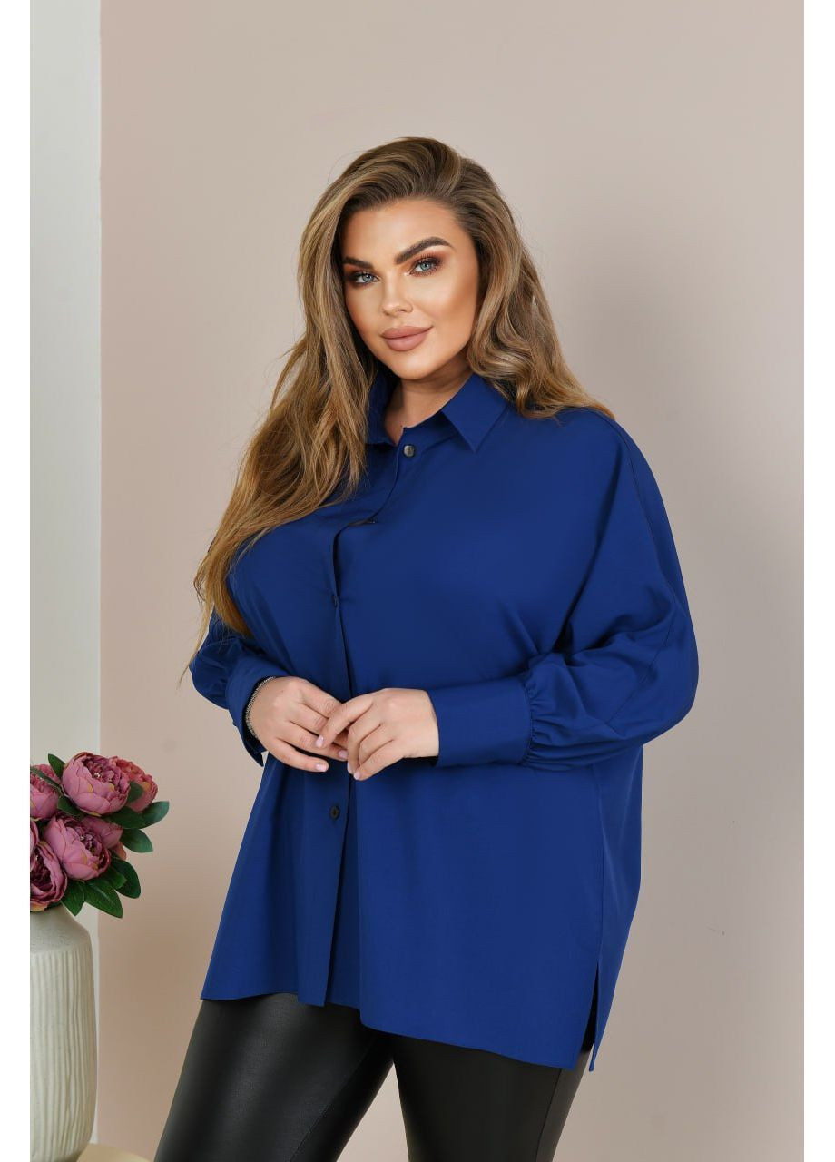 Синіти жіноча класична блузка із софту на ґудзиках No Brand
