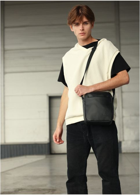 Сумка мессенджер черная из экокожи унисекс (R-70220001m-VS) Sambag (302450226)