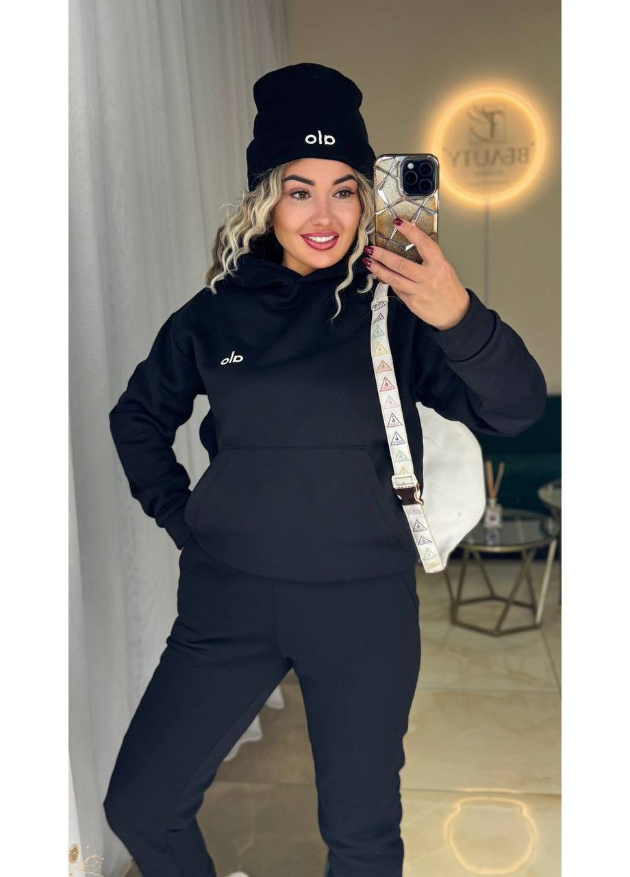 Костюм 1006/1 трійка,трьохнитка на флісі штани та кофта з капюшоном +шапка Україна (369152225)