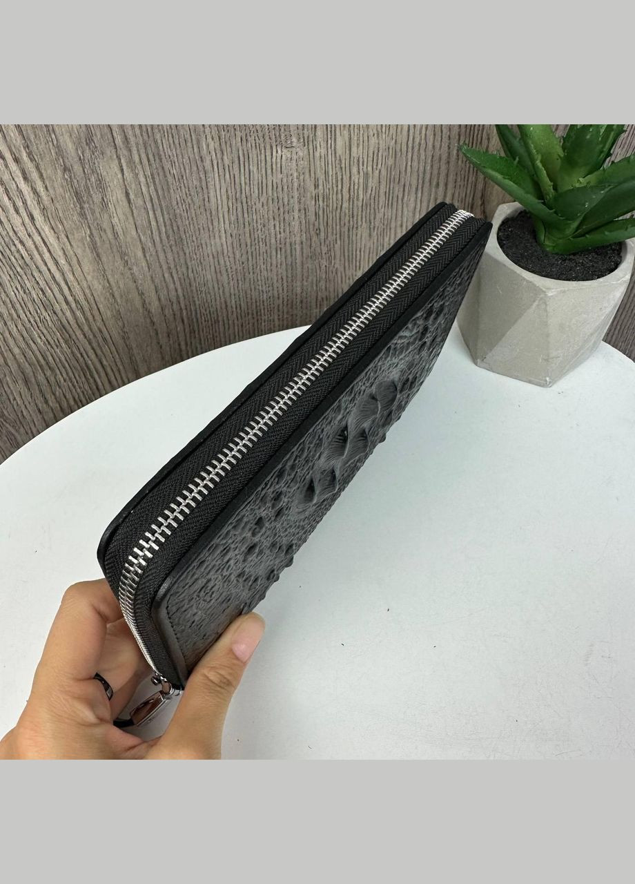 РАСПРОДАК! Большой мужской клатч рептилия, кошелек портмоне Черный No Brand (334729644)