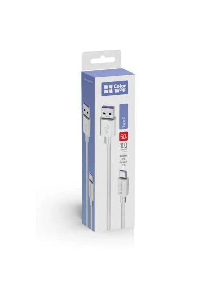 Дата кабель USB 2.0 AM to USB-C 1.0m 5A white (CW-CBUC019-WH) Colorway (396670356)