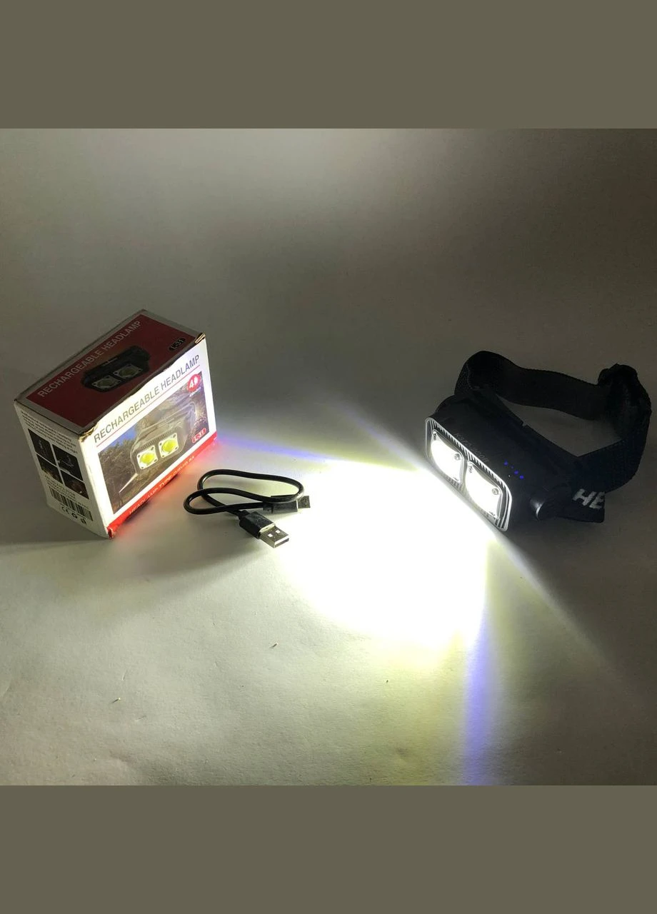 Налобний світлодіодний ліхтар з датчиком руху та USB зарядкою No Brand (381037812)