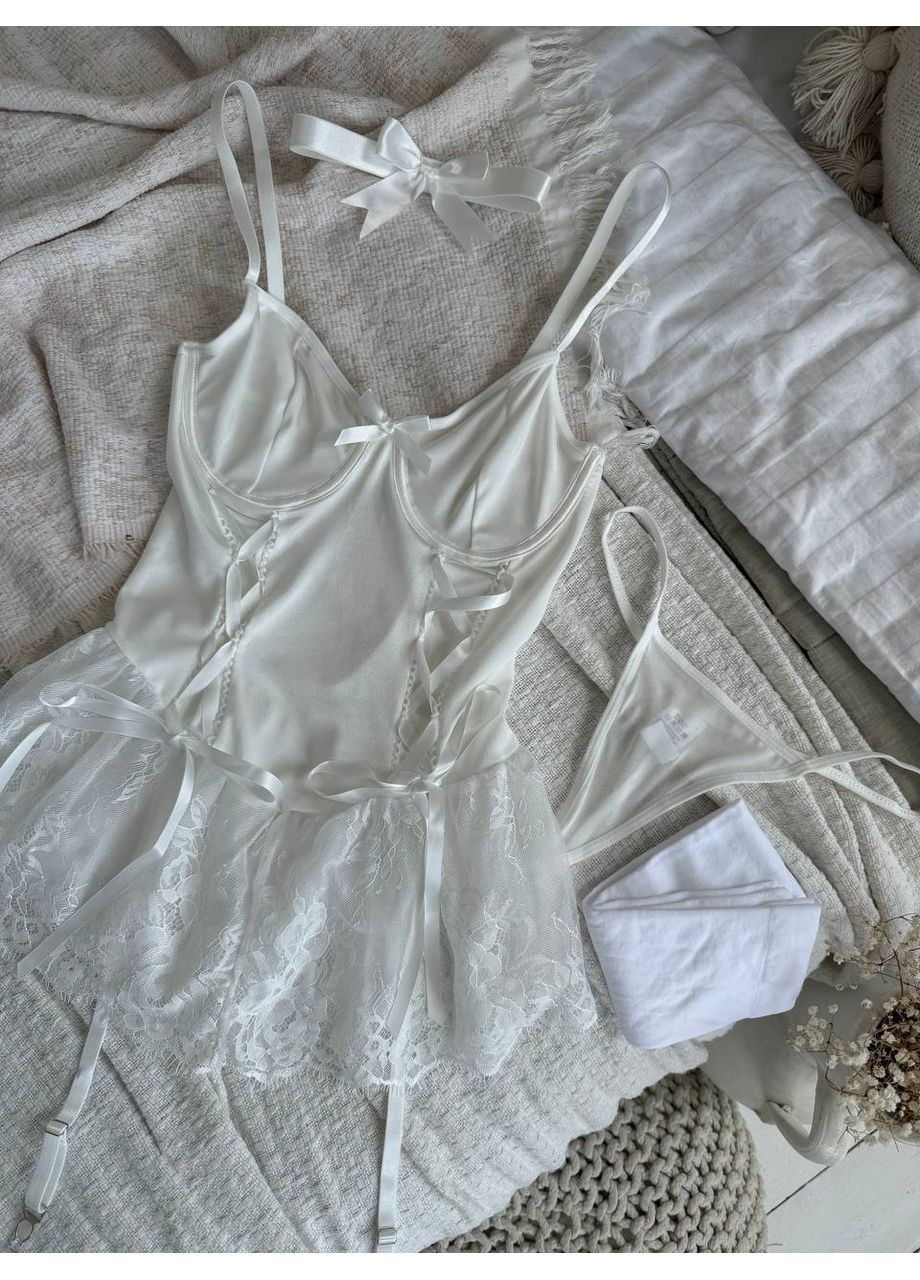 Комплект білий з мереживом та чокером Vital-Textile 099/97 (361853711)