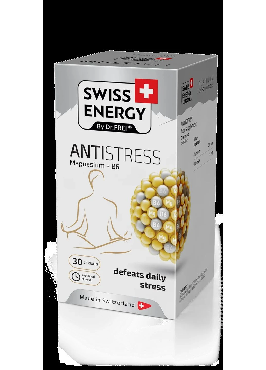 Анти-стрес капсули ANTISTRESS Magnesium+B6 300 мг магній 3,5 мг вітамін B6 30 шт No Brand (402070720)