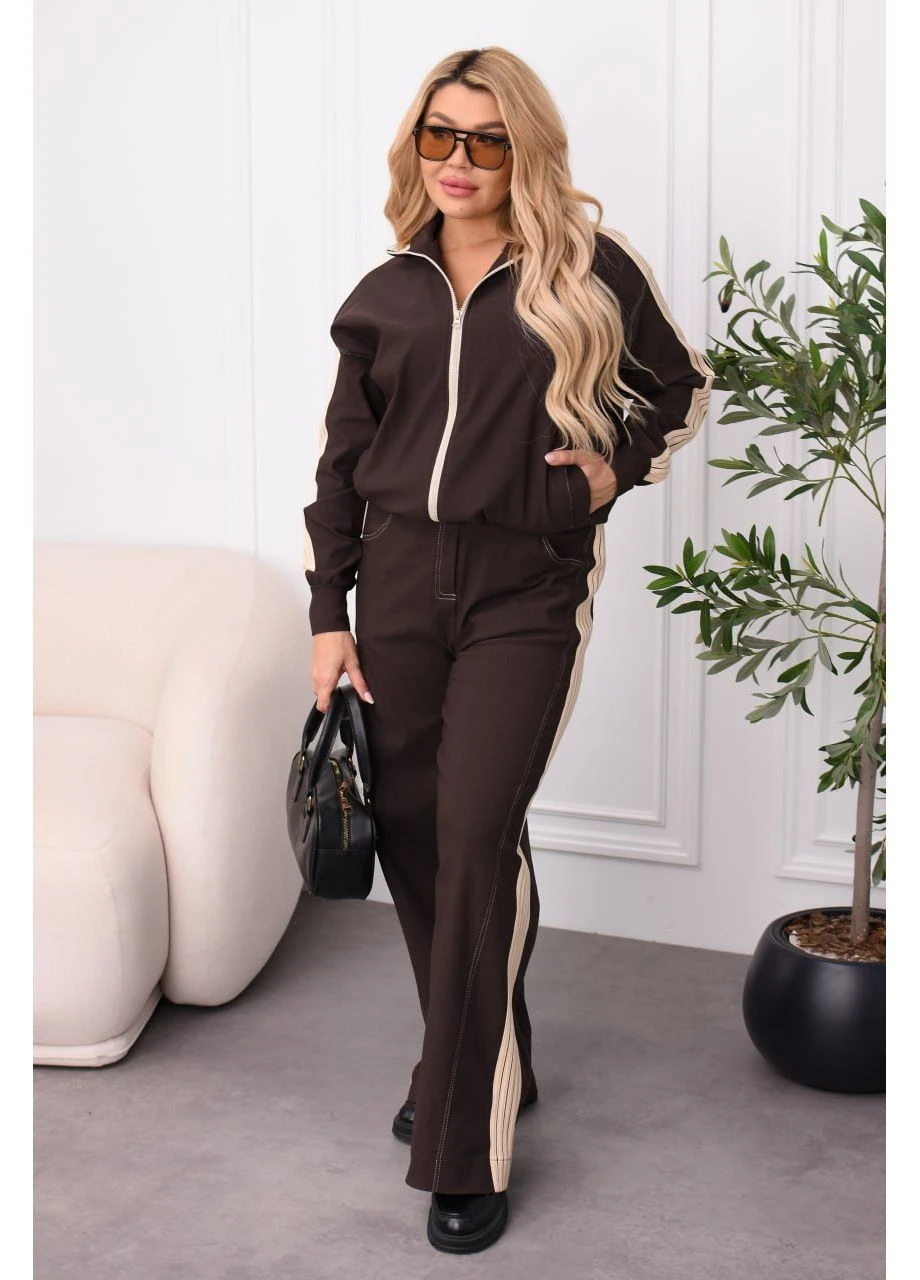 Женский спортивный костюм двоечка с лампасами No Brand (378626811)