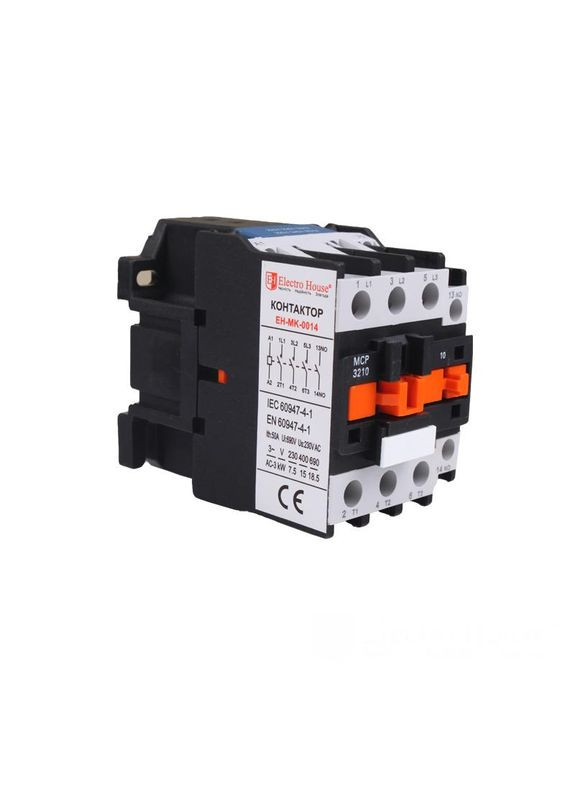 Контактор магнітний 3P 32A 220-230 В, 4 нормально відкритих контакти Electro House (346088061)