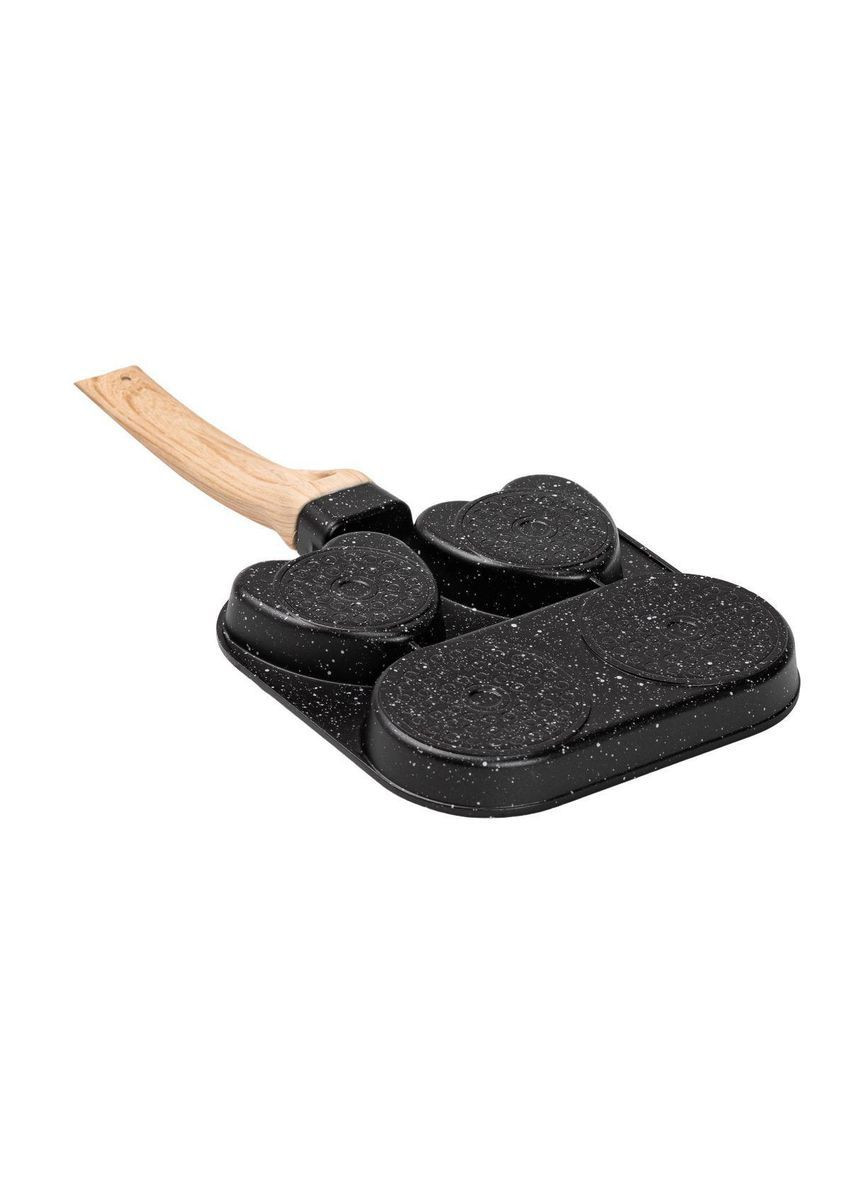 Сковорода квадратная порционная на 3 секции с антипригарным покрытием для всех плит черная HP39569B No Brand (369478031)