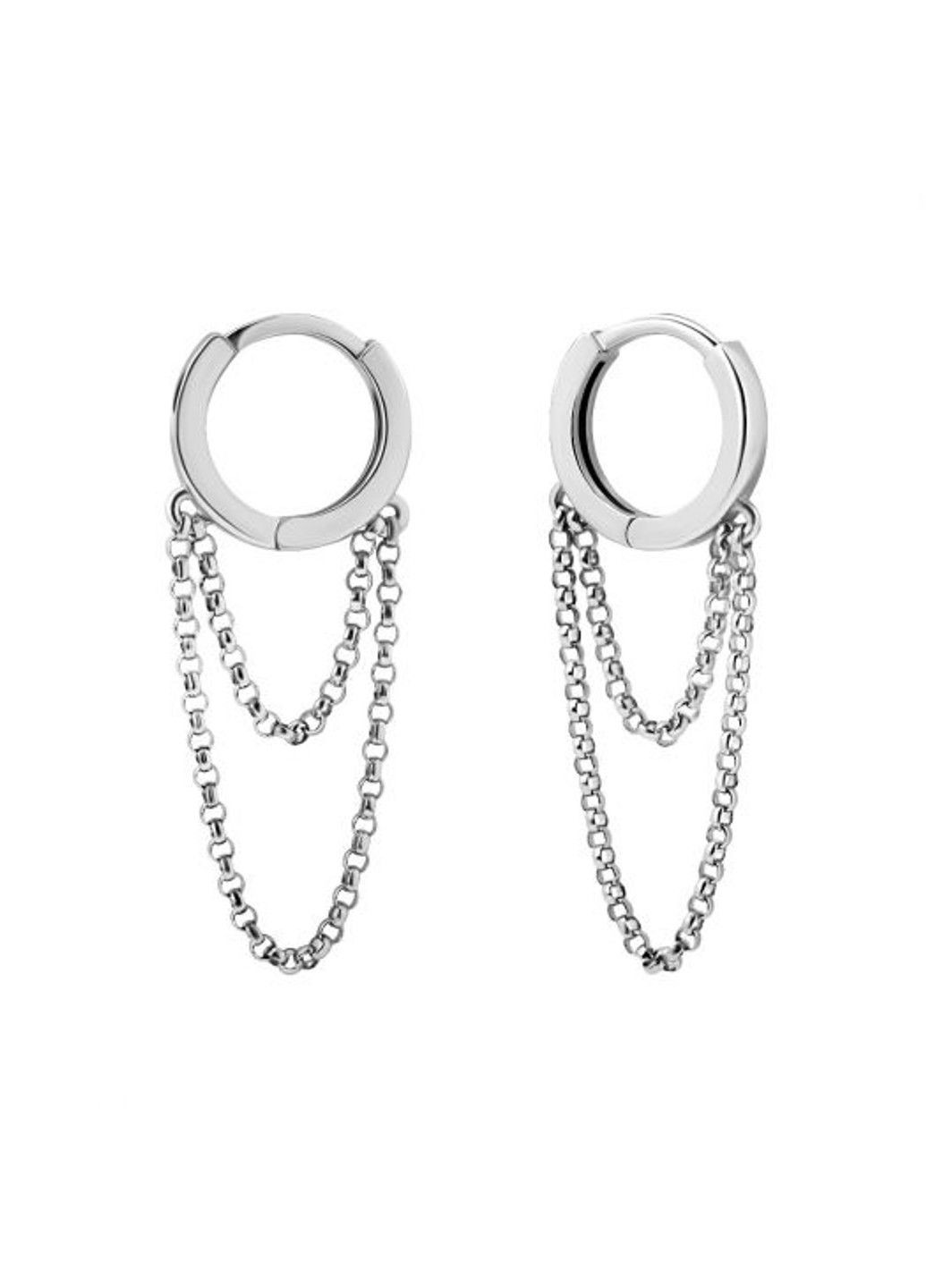 Срібні сережки з ланцюжком "Модерн" UMAX (289754264)