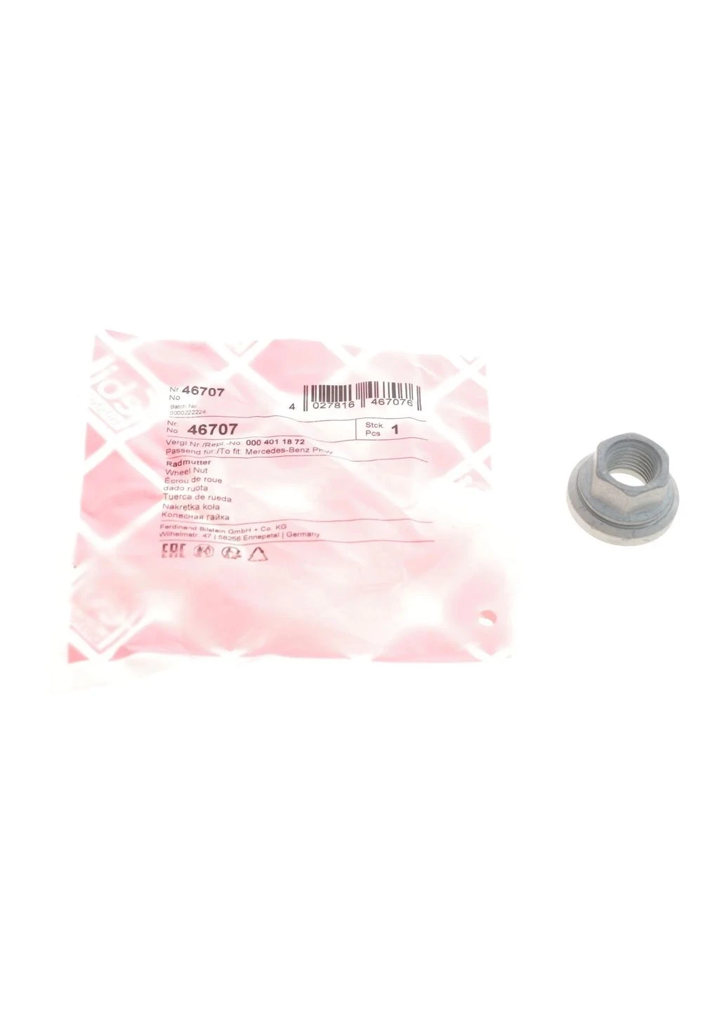 Гайка колісна MB Sprinter 509-519CDI/VW Crafter 50 06- (M14x1.5) 46707 (opt-om) Febi Bilstein (342405301)