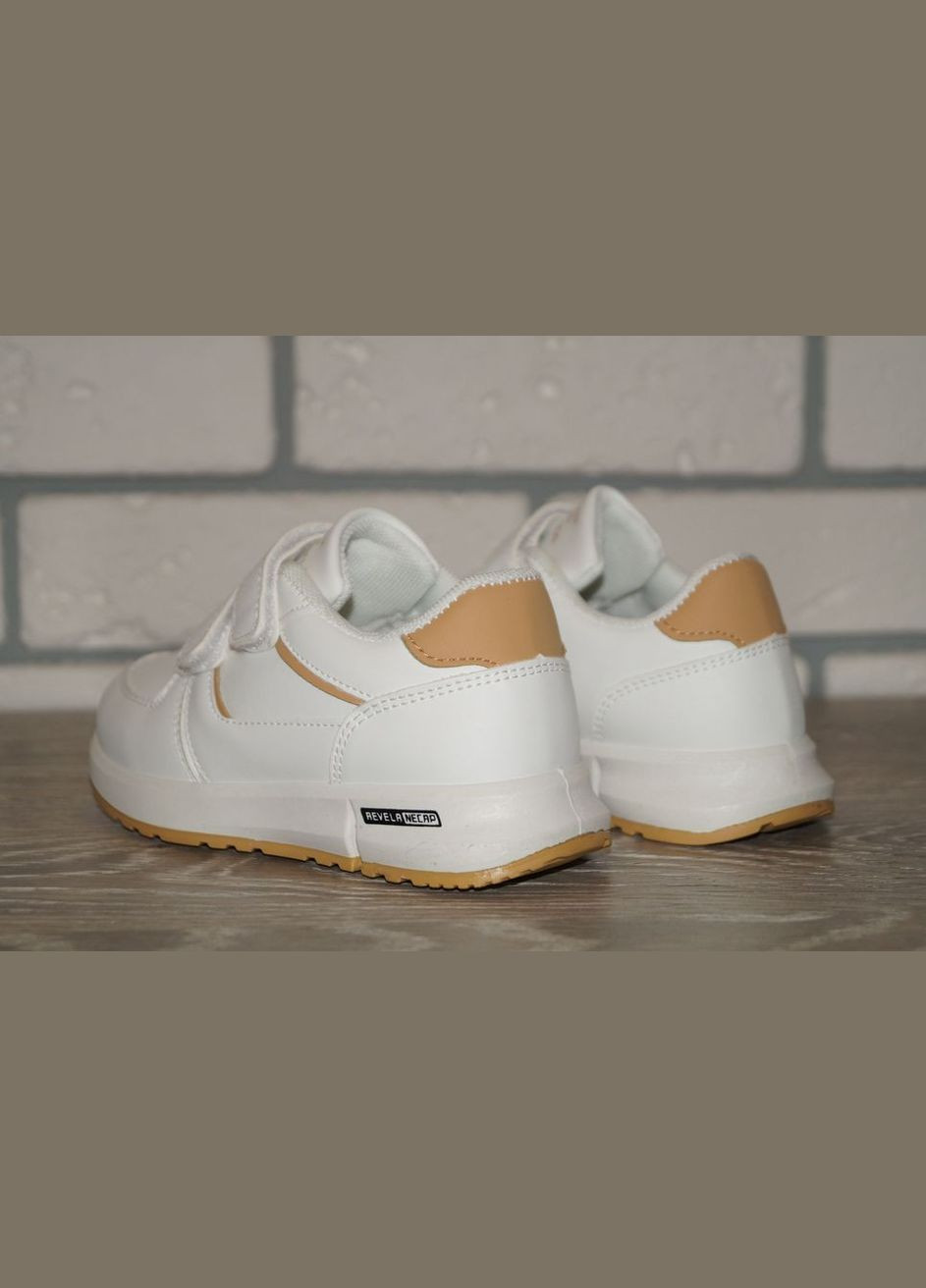 Білі осінні кросівки дитячі демісезонні білі з бежевим W.Niko Fashion