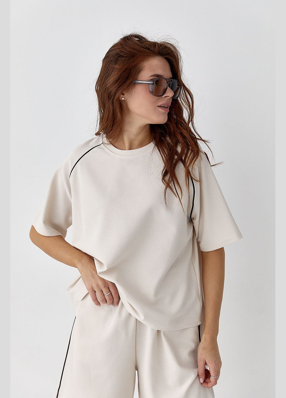 Спортивний костюм із шортами - чорний колір Lurex (335077301)