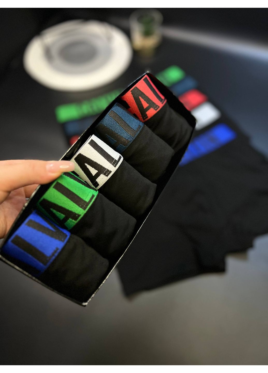 Набір 5 шт чорних боксерів | Труси чоловічі | Боксери чоловічі No Brand (360978479)