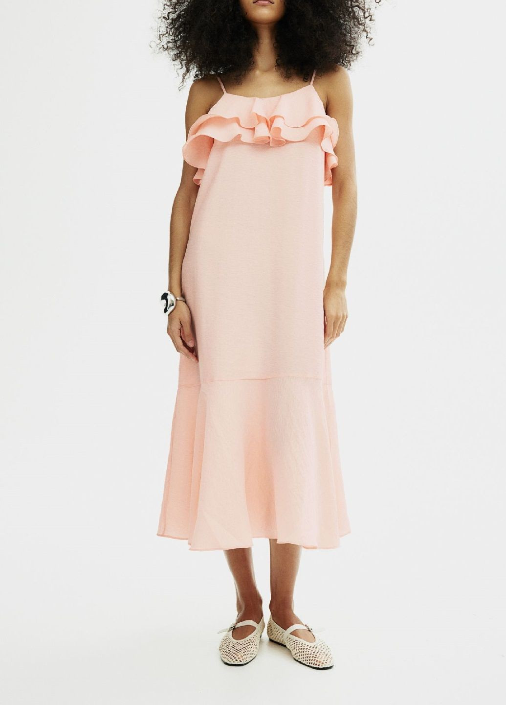 Персикова кежуал сукня H&M однотонна