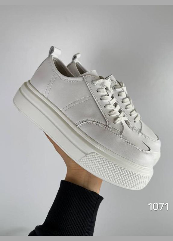 Белые кожаные женские кроссовки, кроссовки женские, базовые белые кеды Jessica Suppo белые демисезоны (317639210)