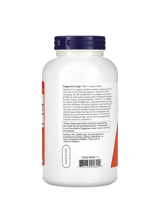 Вітаміни та мінерали Vitamin C-1000 with Bioflavonoids, 250 вегакапсул Now (322292593)