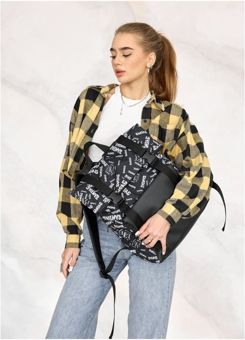 Рюкзак ролл унисекс RollTop Milton черный с клапаном Sambag (302519158)