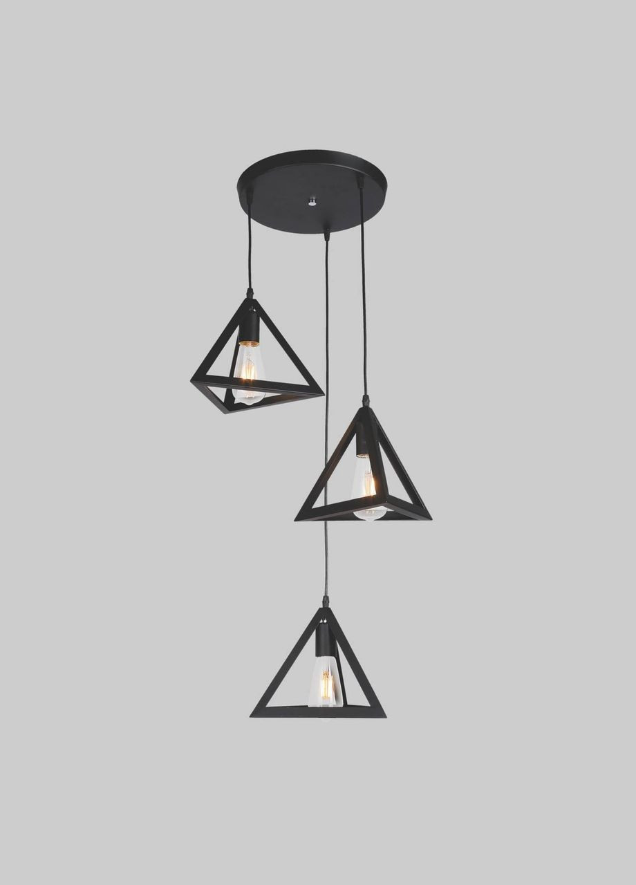 Черная люстра на 3 лампы "Пирамида" (52-8873-3 BK) No Brand (370072330)