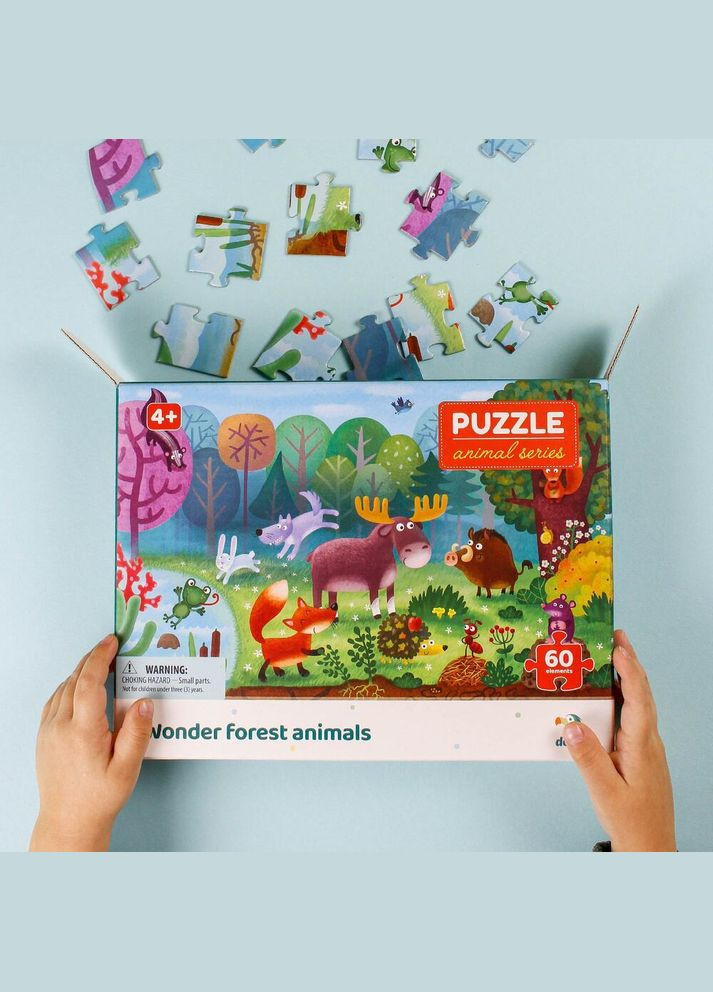Пазл "Диво-звірі у лісі " 60 елементів, серія "Тварини" Додо, пазл лісові тварини Dodo (338425599)