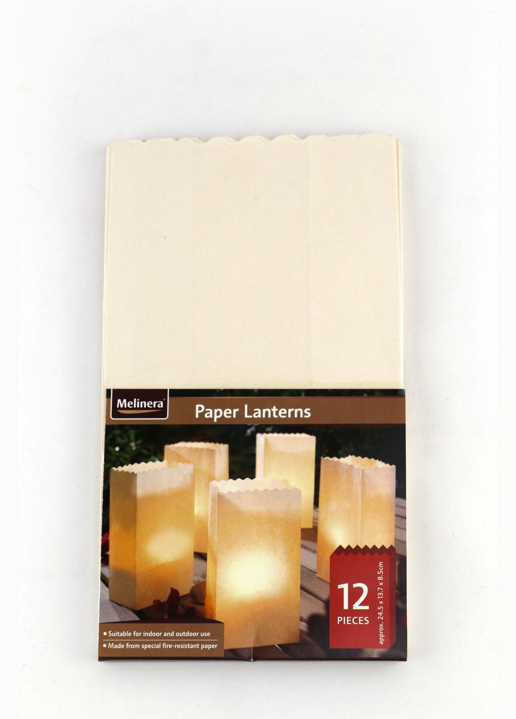 Бумажные фонарики для свечей 24,5х13,7х8,5 см 12 шт бежевый Melinera (330829369)