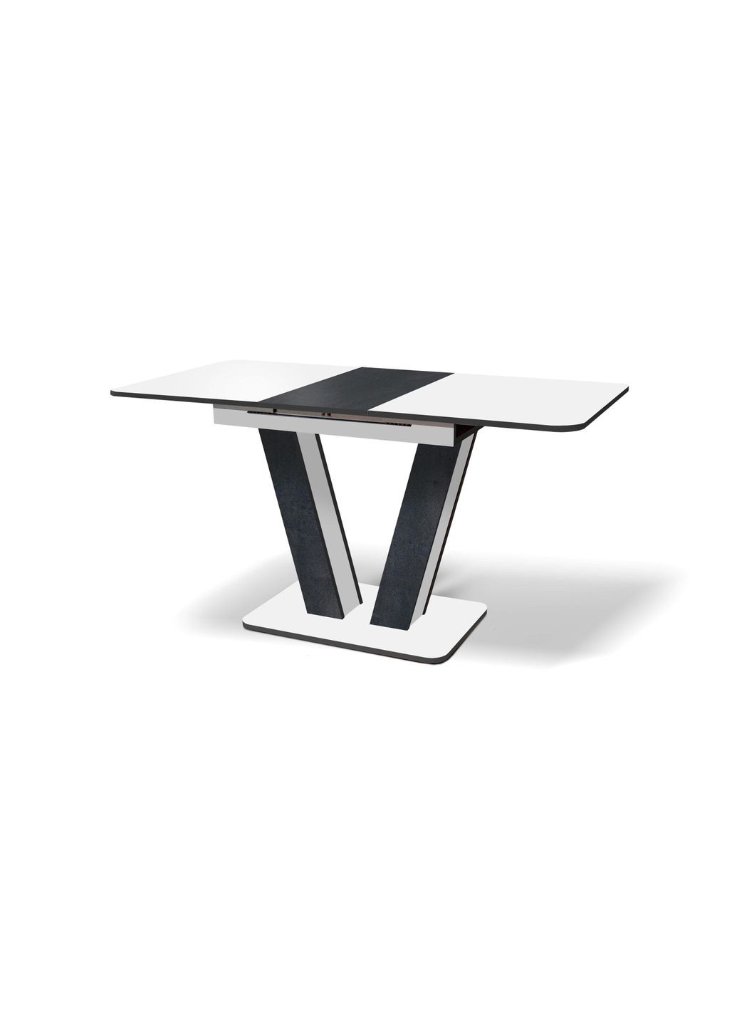 Стол обеденный раскладной Крафт Белый/Угольный камень Fusion Furniture (341525686)