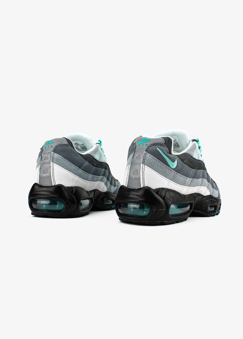 Серые демисезонные кроссовки мужские nike air max 95 gray mint black | найк аир макс 95 серые черные No Brand