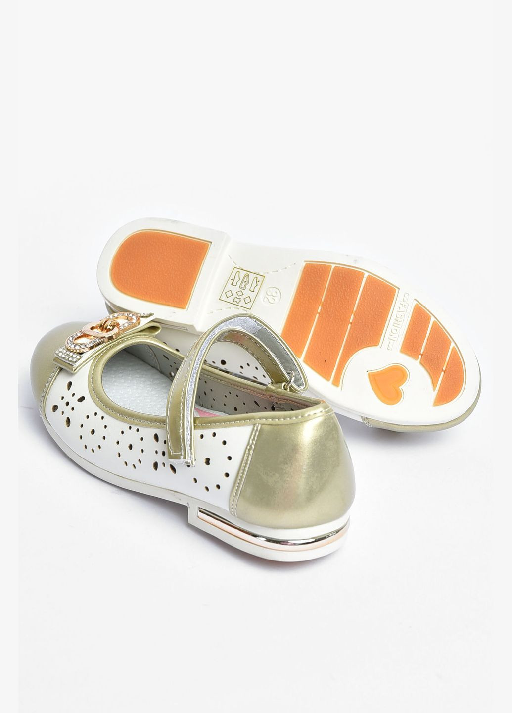 Балетки для дівчинки золотистого кольору Let's Shop без декору (331861851)