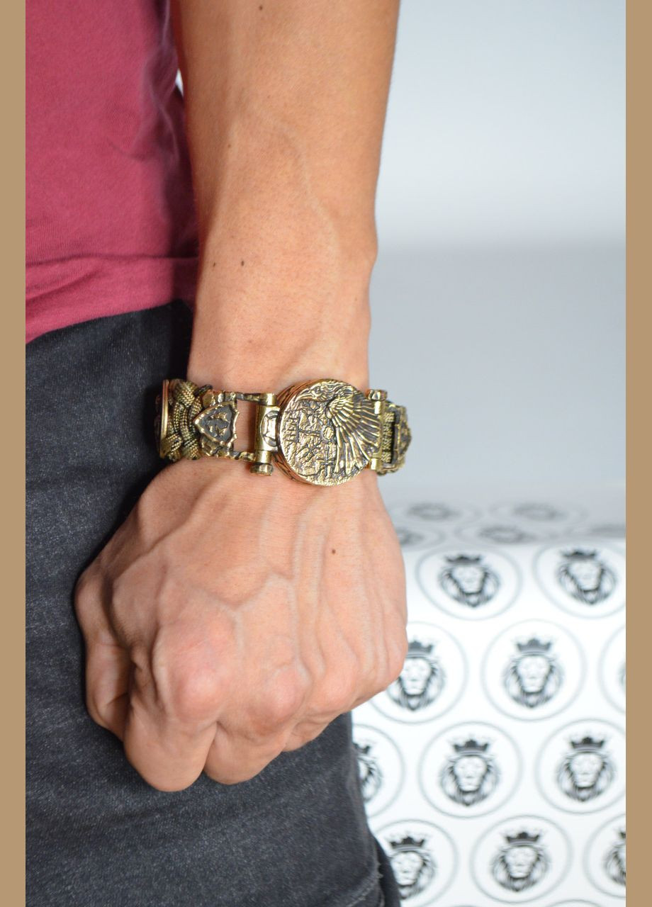 Браслет Дшв с Вороном и вегвизиром, гербом, казаком из бронзы плетение Модиф. акулий зуб+ брелок в подарок No Brand (341739020)