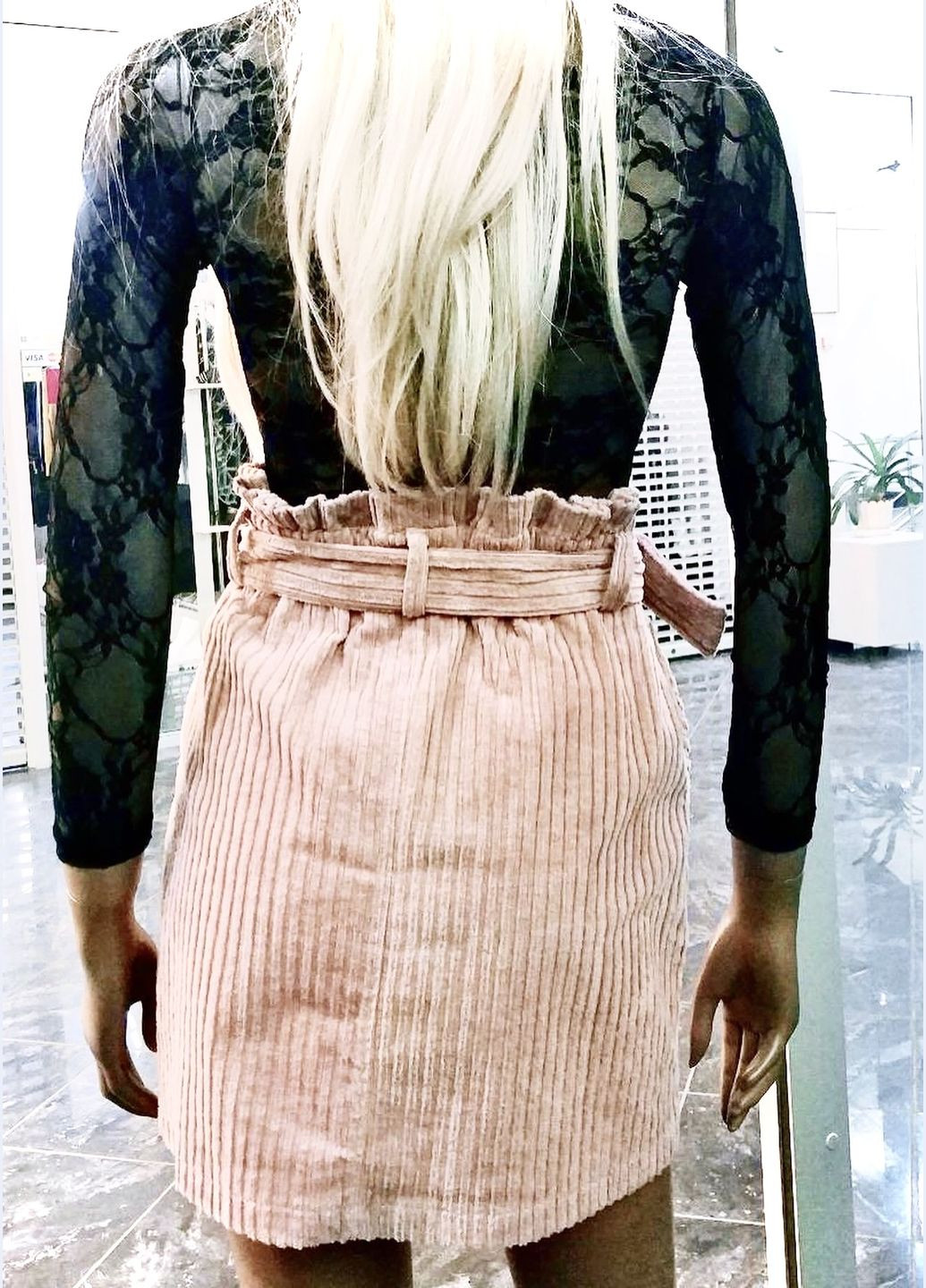 Пудровая праздничный, офисная, повседневная, кэжуал, джинсовая юбка вельветовая женская. качество люкс! No Brand а-силуэта (трапеция)