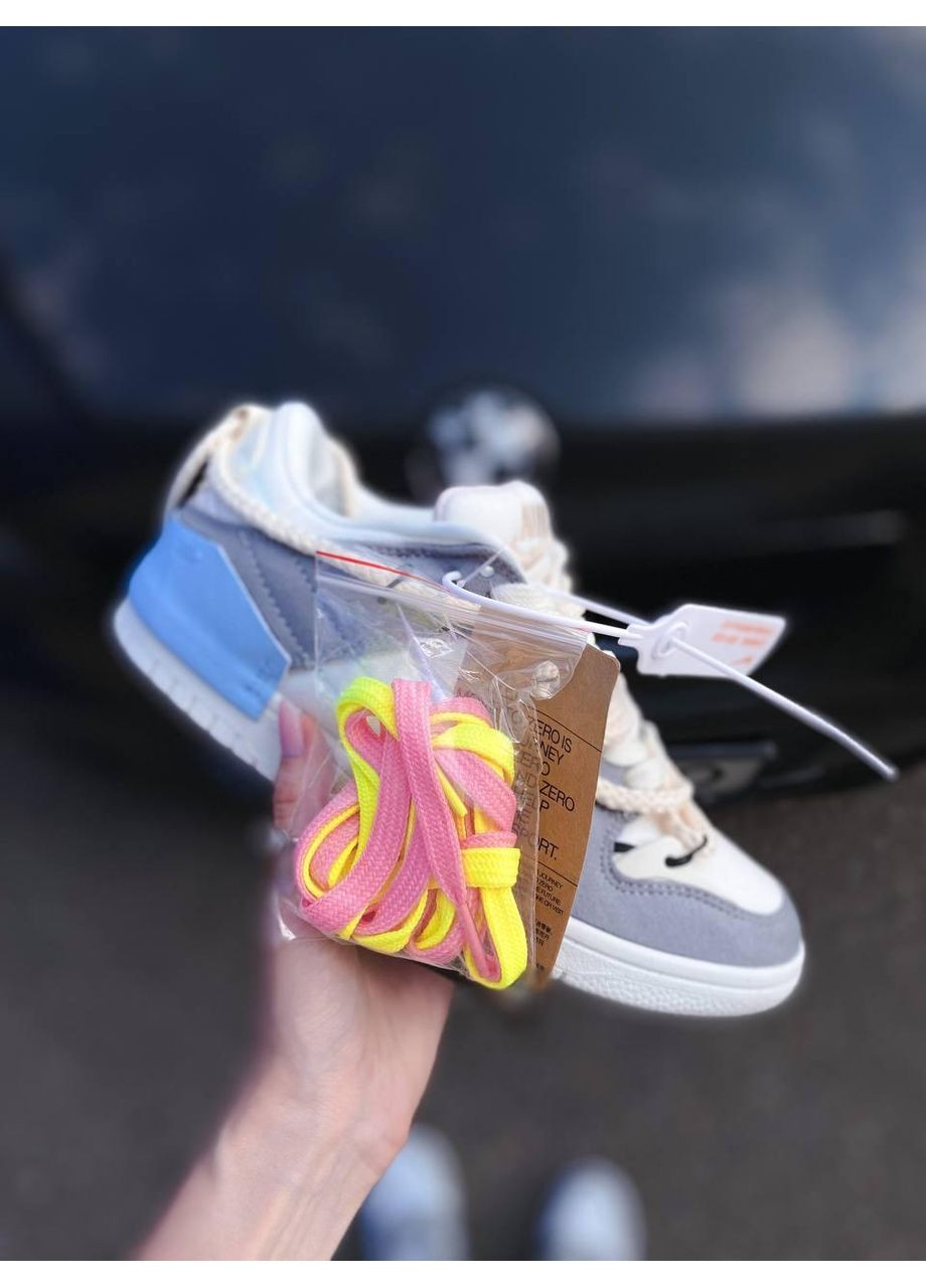 КРОССОВКИ ЖЕНСКИЕ NIKE DUNK LOW DISRUPT 2 GREY BLUE НАЙК СБ ДАНК No Brand серые демисезоны (369387945)