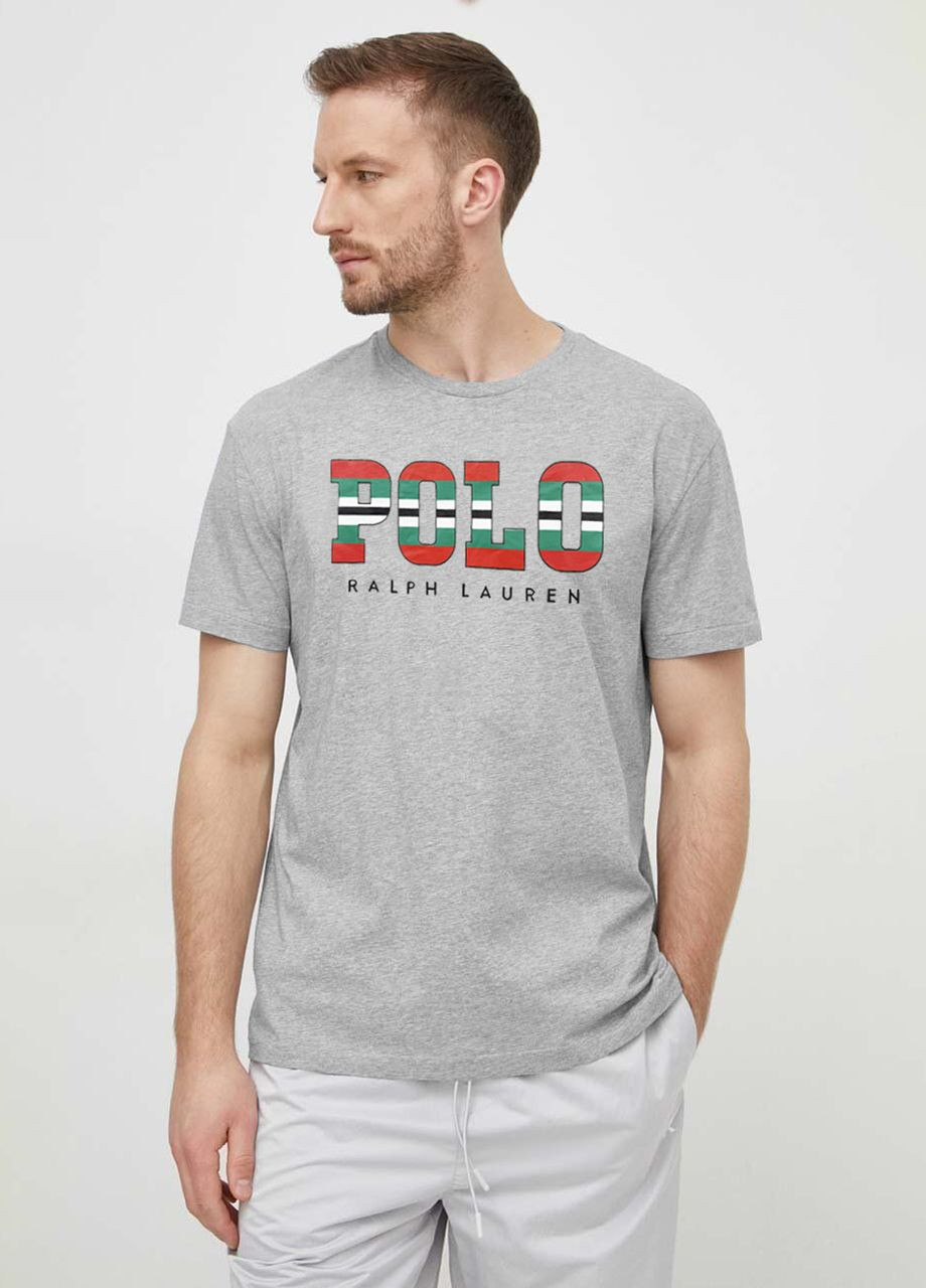 Серая футболка из хлопка slim fit Polo Ralph Lauren