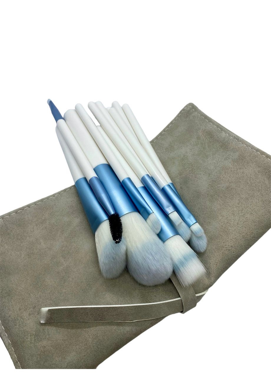 Набор кистей для макияжа Morandi, 12 штук в чехле Голубой (код: mu12OL) Beik-Morandi (331613636)