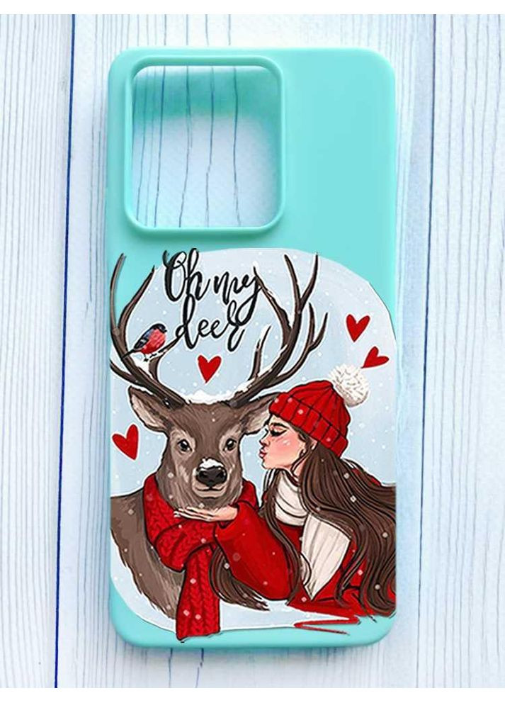 Матовый чехол на Xiaomi Redmi Note 13 Pro 4G Девушка и олень (принт 190) Creative (362967147)