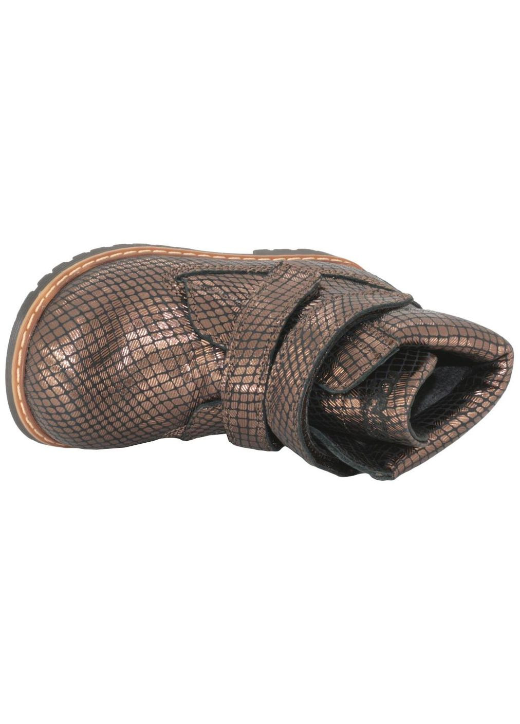 Темно-золотистые ботинки осенние 128 для девочек темно-золотистые, лак. размер 21 Topitop