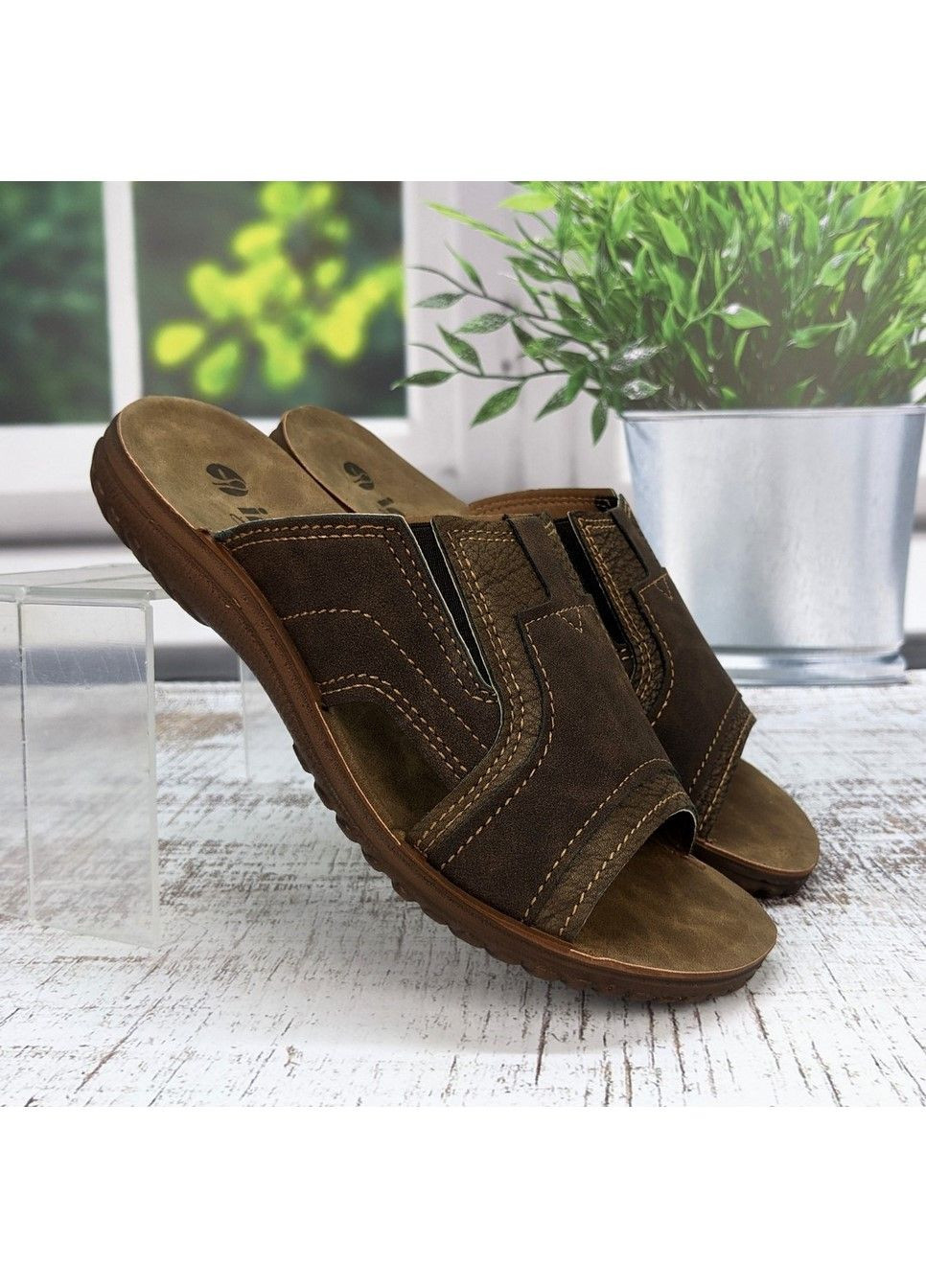 Коричневые повседневные шлепанцы мужские Inblu