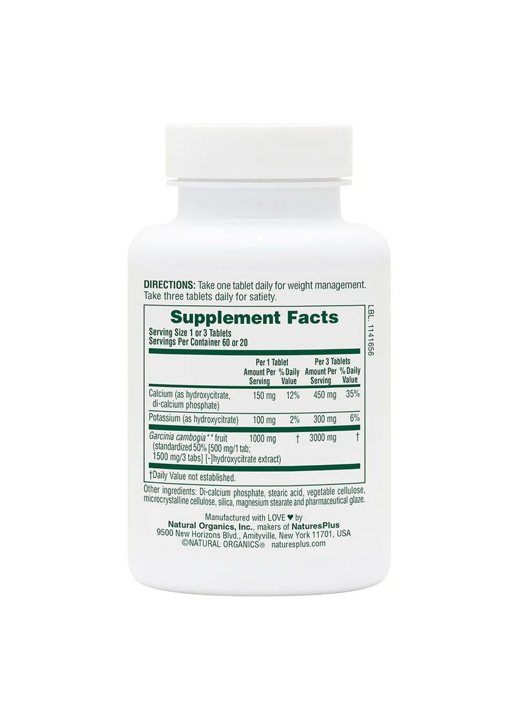 Жироспалювач Super Citrimax 1000 mg, 60 таблеток Natures Plus (293421781)
