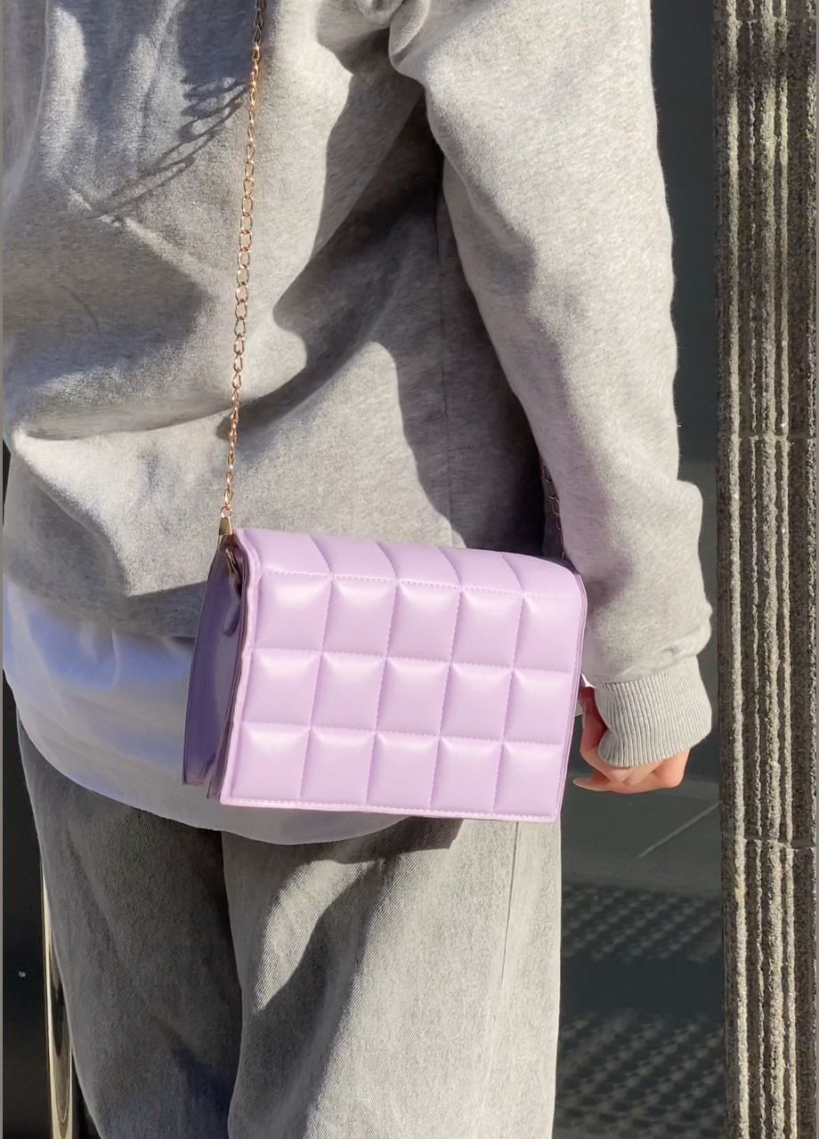 Женская маленькая классическая сумка клатч на цепочке фиолетовая лиловая No Brand (285365568)