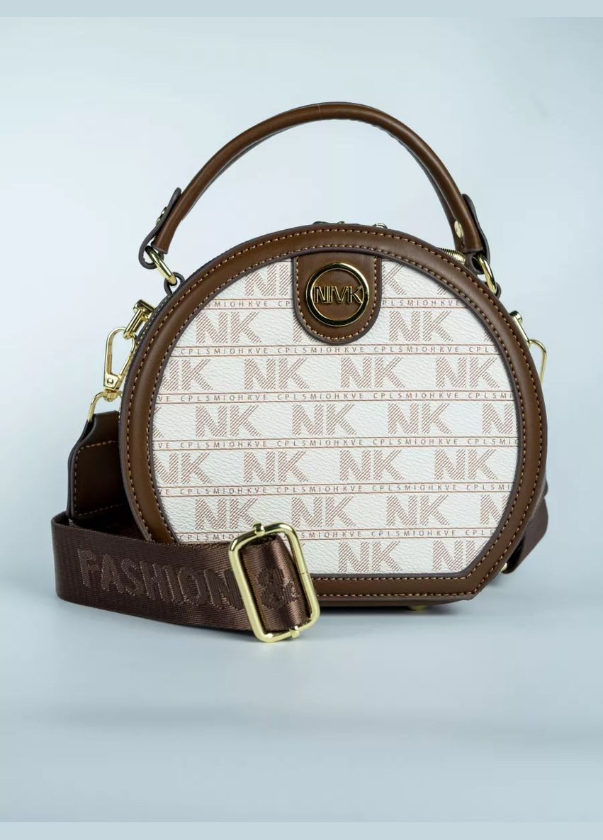 Сумка женская кросс-боди круглой формы белого цвета No Brand (340467519)