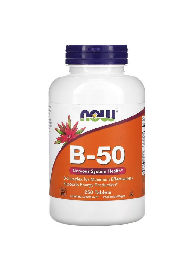 Вітаміни та мінерали Vitamin B-50, 250 таблеток Now (322292522)