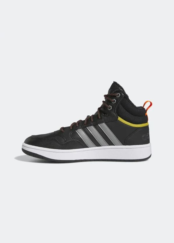 Чорні Осінні кросівки hoops 3.0 mid lifestyle core black iron metallic pulse olive adidas