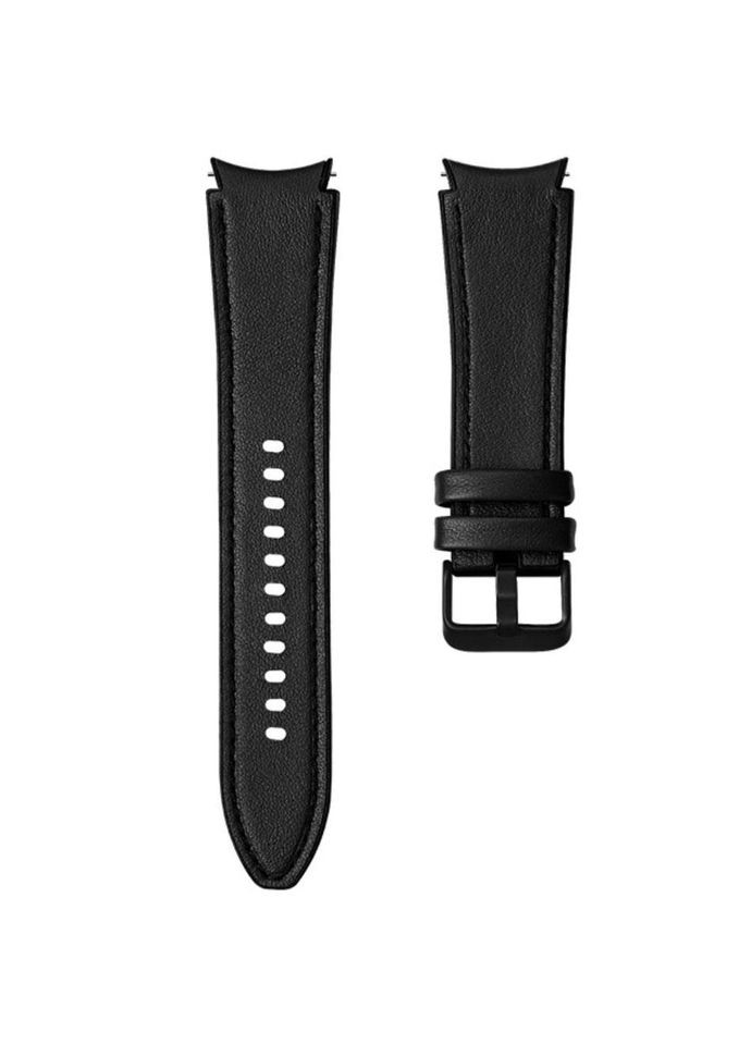 Ремінець Leather Silicone для годинника Samsung Galaxy Watch 4 44mm SMR870 - Black Primolux (266341109)
