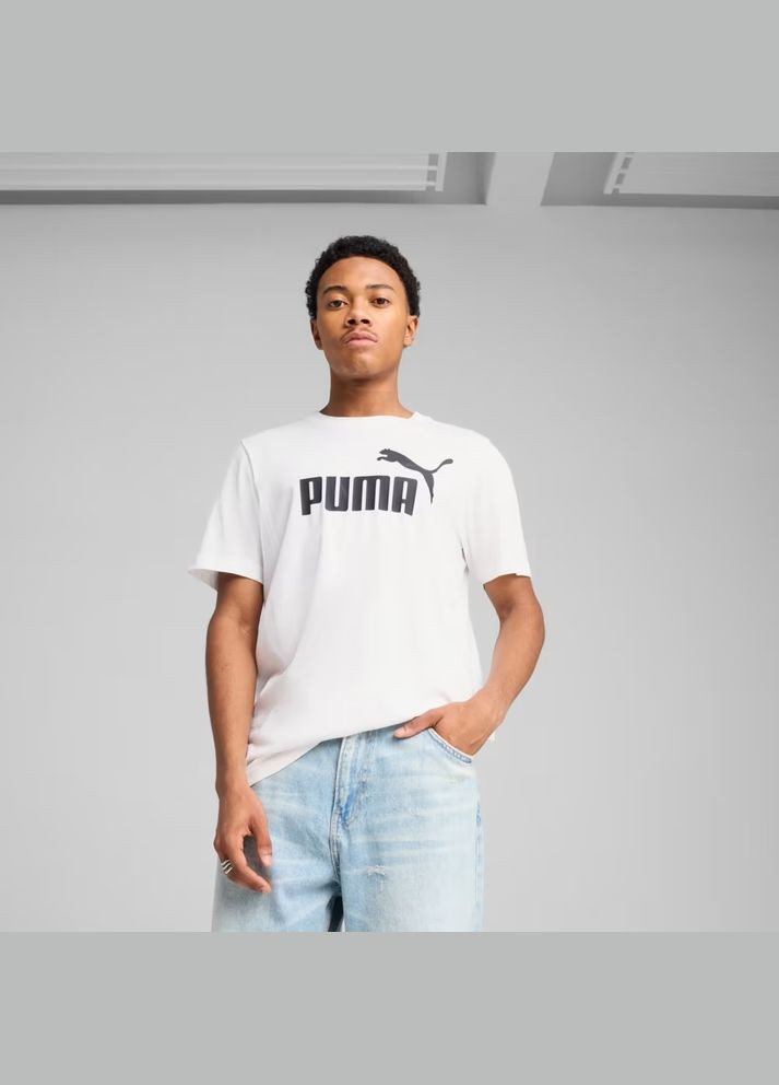 Біла футболка essentials no. 1 logo Puma